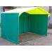 Торговая палатка Домик 2х2 м труба 25 мм тент ПВХ желтый/зеленый 2 фото