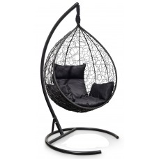 Подвесное кресло-кокон Sevilla черное, подушка черная