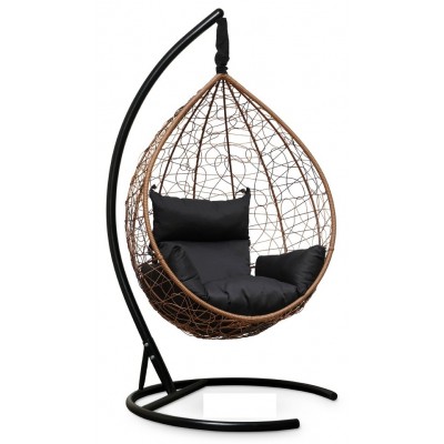 Подвесное кресло-кокон Sevilla горячий шоколад, подушка черная фото