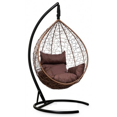 Подвесное кресло-кокон Sevilla горячий шоколад, подушка коричневая фото