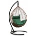 Подвесное кресло-кокон Sevilla горячий шоколад, подушка зеленая фото