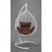 Подвесное кресло-кокон Sevilla белое, подушка коричневая фото