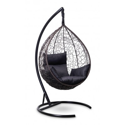 Подвесное кресло-кокон Sevilla коричневое, подушка черная фото