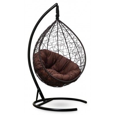 Подвесное кресло-кокон Sevilla Verde коричневое, подушка коричневая фото