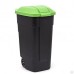 Контейнер для мусора на колесах REFUSE BIN 110 л, черный/зеленый фото