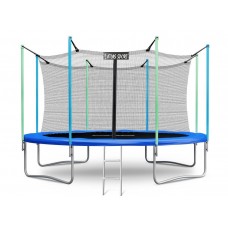 Батут Atlas Sport 374 см (12ft) 4 с внутренней сеткой и лестницей BLUE