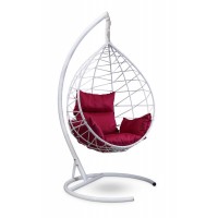 Подвесное кресло LAURA OUTDOOR Alicante белое, бордовая подушка