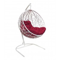 Подвесное кресло Milan белый, бордовый
