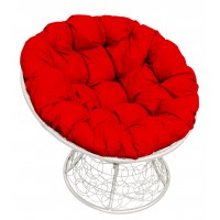 Садовое кресло из ротанга Папасан Papasan белый, красный