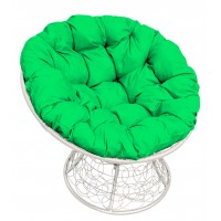 Садовое кресло из ротанга Папасан Papasan белый, зеленый