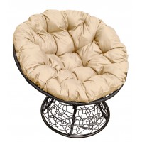 Садовое кресло из ротанга Папасан Papasan черный, бежевый