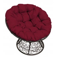 Садовое кресло из ротанга Папасан Papasan черный, бордовый