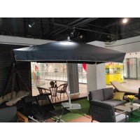Профeссиональный зонт для кафе MAESTRO 300 квадратный с воланом и базой, серый