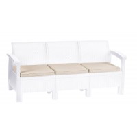 Диван трёхместный Holiday Ratt White