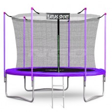 Батут Atlas Sport 374 см (12ft) с внутренней сеткой и лестницей PURPLE