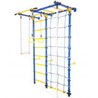 Шведская стенка Юный Атлет Пристенный Лайт с сеткой и рукоходом