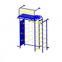 Детский спортивный комплекс "Пионер 10ЛМ" со скалодромом сине/жёлтый