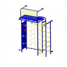 Детский спортивный комплекс "Пионер 10ЛМ" со скалодромом сине/жёлтый