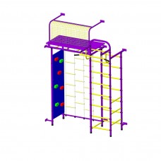 Детский спортивный комплекс "Пионер 10Л" со скалодромом пурпурно/жёлтый