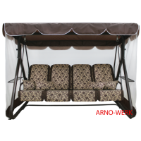 Садовые качели Arno Дефа Люси Шоколад Коричнево-бежевые вензеля 