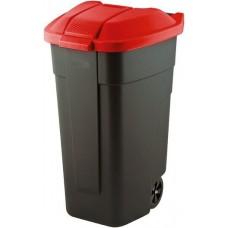 Контейнер для мусора на колесах REFUSE BIN 110 л, черный/красный