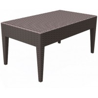 Столик журнальный прямоугольный CENTRAL TABLE IPANEMA 92x53 CHOCOLATE 1x MIAMI RATTAN коричневый