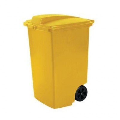 Контейнер для мусора на колёсах 100 л REFUSE BIN желтый фото