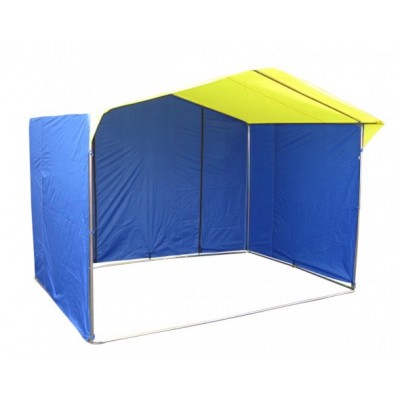 Торговая палатка Домик 2.5х2.0 м квадратная труба 20х20 мм тент ПВХ 350 г/м2  желтый/синий фото