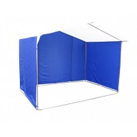 Торговая палатка Домик 2х2 м квадратная труба 20х20 мм тент ПВХ 350 г/м2 белый/синий