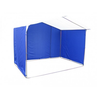 Торговая палатка Домик 2х2 м квадратная труба 20х20 мм тент ПВХ 350 г/м2 белый/синий фото