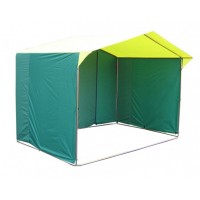 Торговая палатка Домик 2.5х2.0 м труба 25 мм тент ПВХ желтый/зеленый