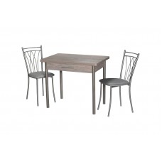 Комплект обеденной мебели Стол М20 Навара+стулья Премьер серебро/бенгал серый