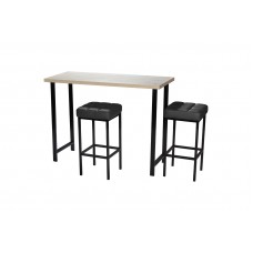 Комплект обеденной мебели Стол-Консоль Наоми + стулья Камелот черный/т-серый