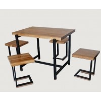 Набор мебели СВ4 (в комплекте стол и стулья 4 шт)  (металл + дерев. сосна)