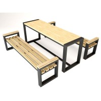 Набор мебели СД1 (в комплекте стол и лавки 2 шт)  (металл + дерев. сосна)