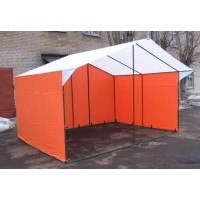 Торговая палатка «ДОМИК» 4 Х 3 из квадратной трубы 20Х20 мм оранжевый