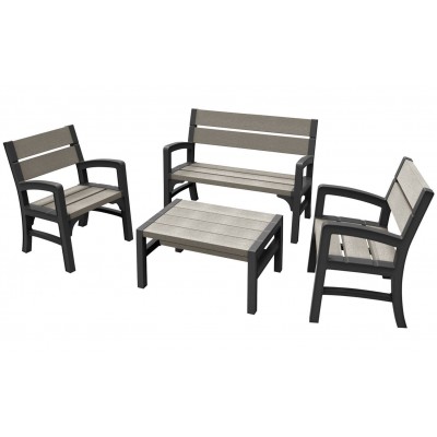 Комплект мебели Keter MONTERO WLF Bench set (диван, 2 кресла, столик) фото