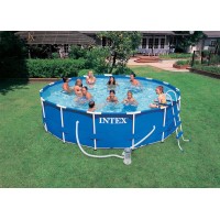 Каркасный бассейн с комплектом 457х107 см, Metal Frame, Intex 28234/54940