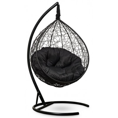 Подвесное кресло-кокон Sevilla Verde черное, подушка черная фото