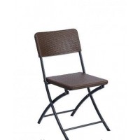 Стул складной пластиковый Easy Rattan Chair коричневый