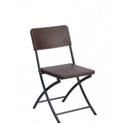 Стул складной пластиковый Easy Rattan Chair коричневый фото
