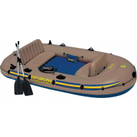 Надувная лодка четырехместная Intex 68324NP Excursion 4, размер 315х165x43 см.