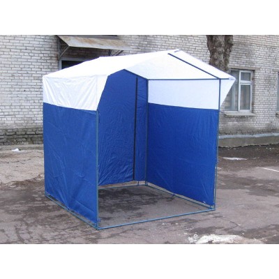 Торговая палатка Домик 1,9х1,9 м синий/белый фото