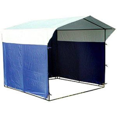 Торговая палатка Домик 2,5х1,9 м разборная синий/белый фото