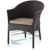 Плетеное кресло AFM-353BL Brown + подушка