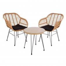 Комплект садовой мебели кофейный (стол и 2 кресла), 210334