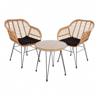 Комплект садовой мебели кофейный (стол и 2 кресла), 210334 фото