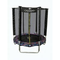 Батут пружинный с защитной сеткой Calviano smile 140 см (4,5ft) light складной