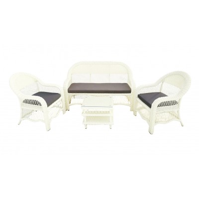Комплект садовой мебели SEVILLA кофейный 3-местный диван, слоновая кость фото
