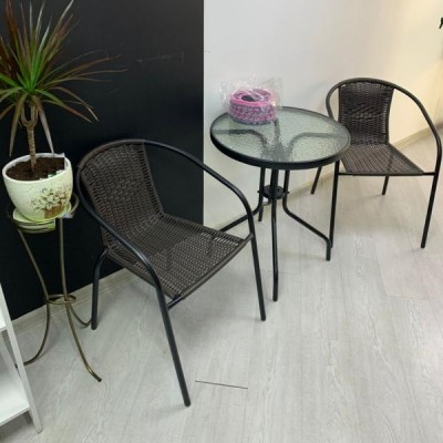 Комплект садовой мебели Ассоль-LR02 LRC-02/LRT-02-D60 Dark Brown (2+1) фото